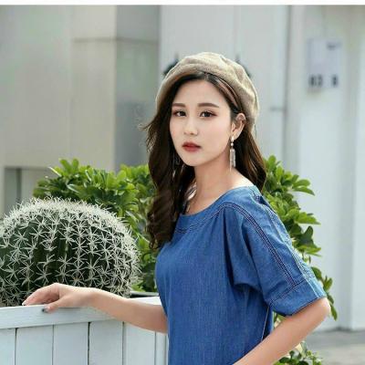 ĐẦM JEAN DENIM DÁNG SUÔNG TAY LỠ - J.22